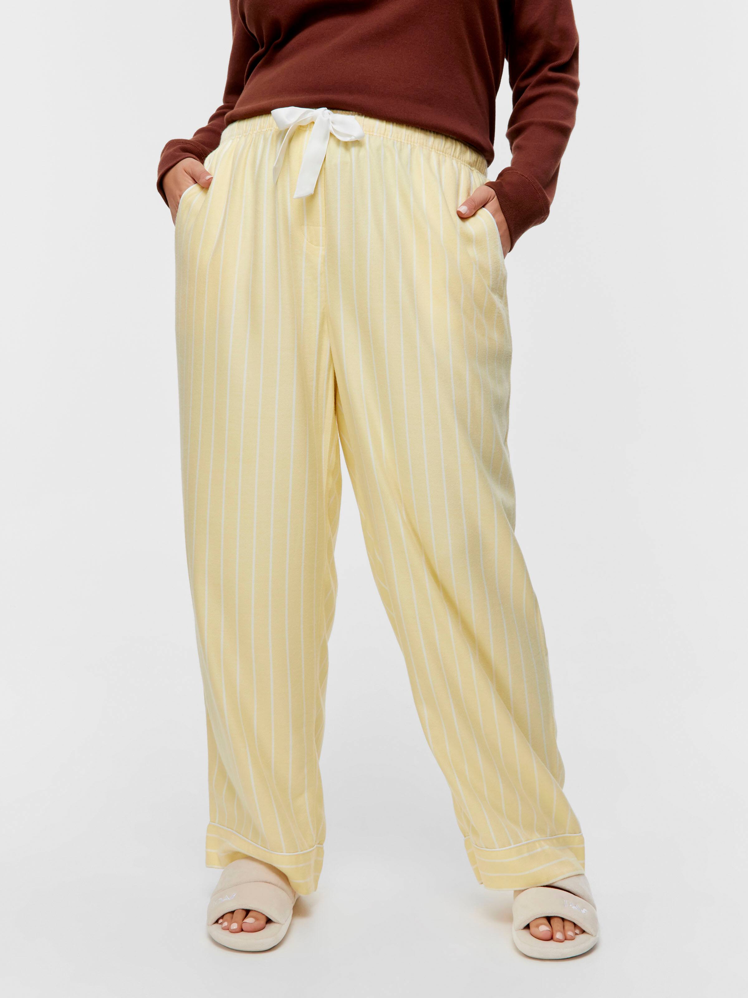P.A. Plus Yellow Stripe Viscose Flannelette Classic Pj Pant
