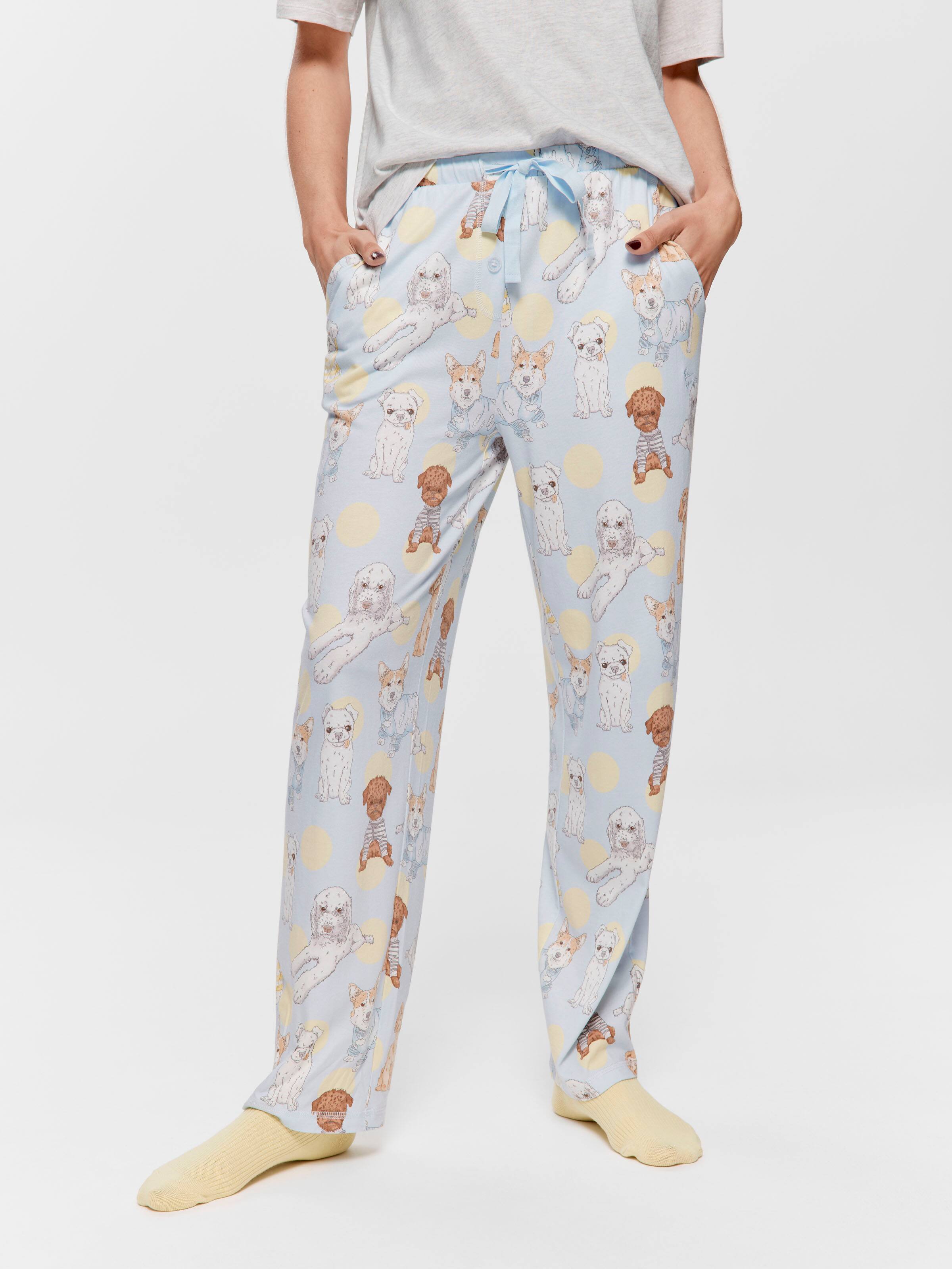Cute Dogs Straight Leg Pj Pant