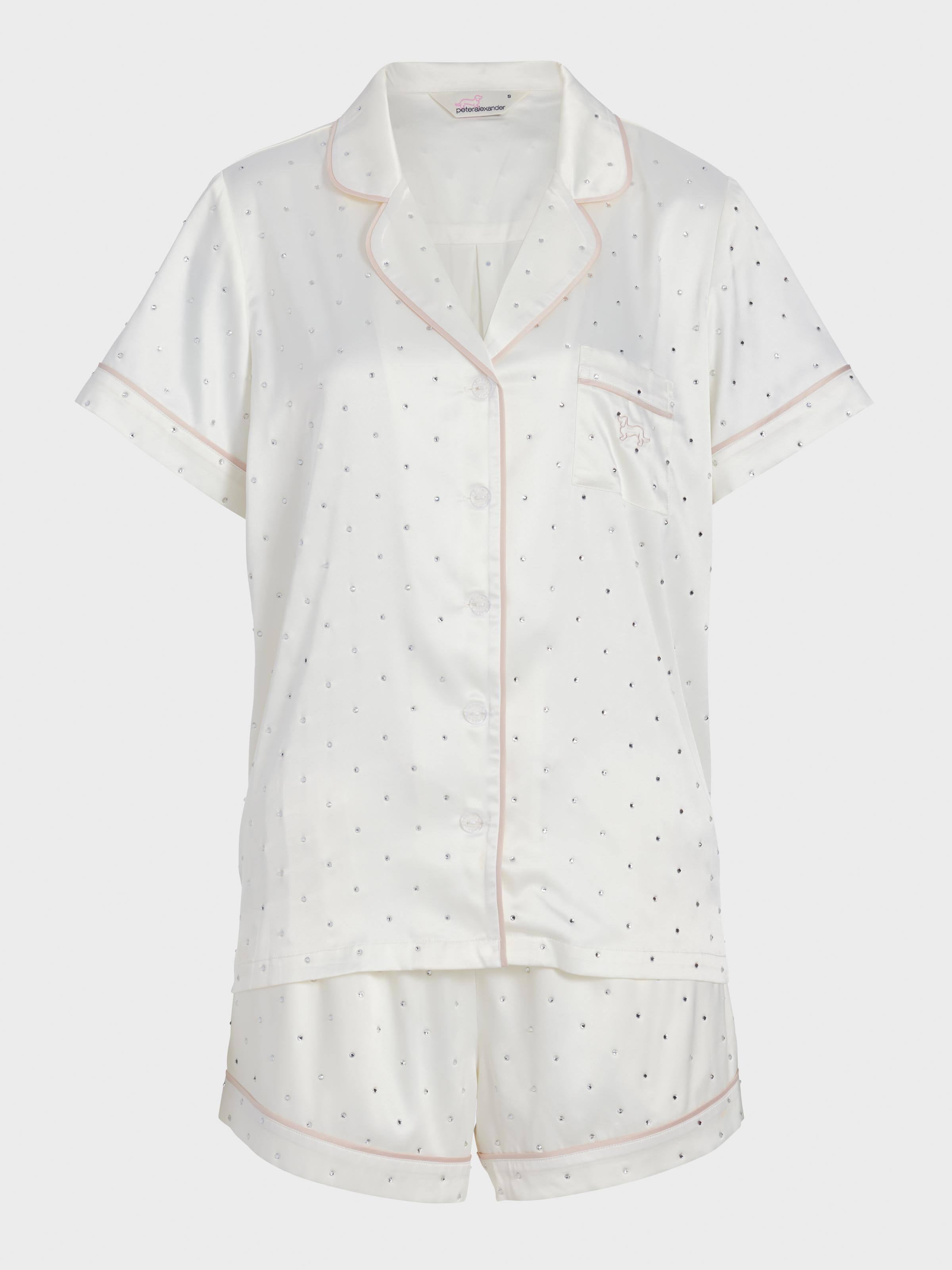 Rhinestone Chic Satin Shortie Pj Set