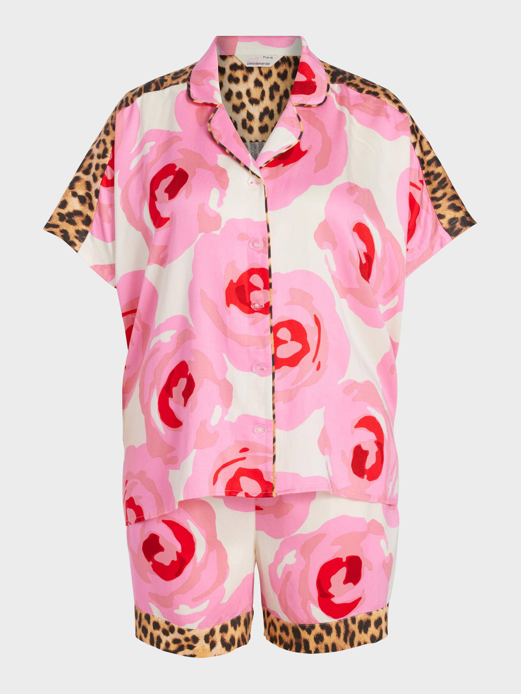 P.A. Plus Floral Leopard Fashion Shortie Pj Set