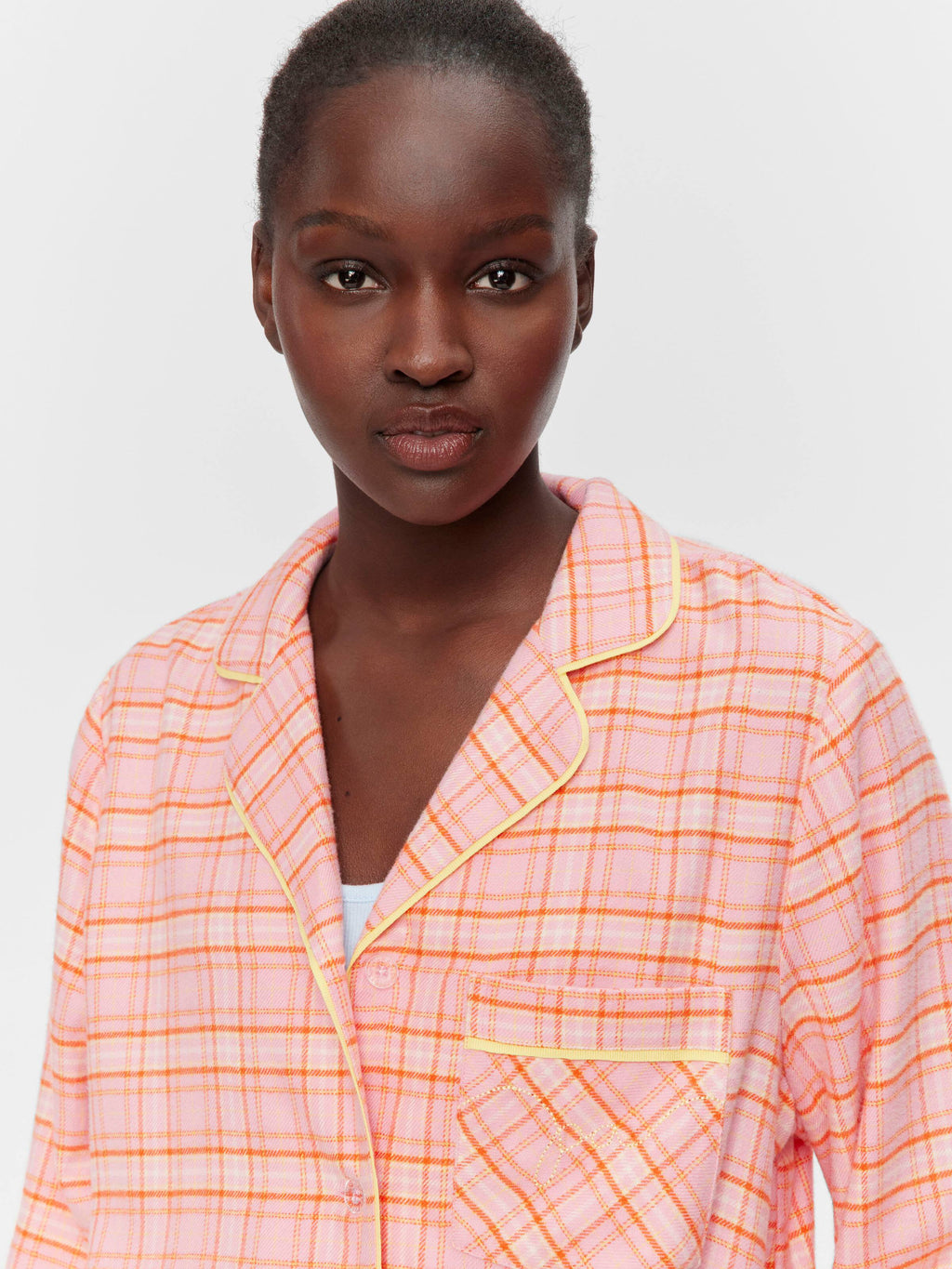 Pink & Yellow Check Bamboo Flannelette Classic Pj Set