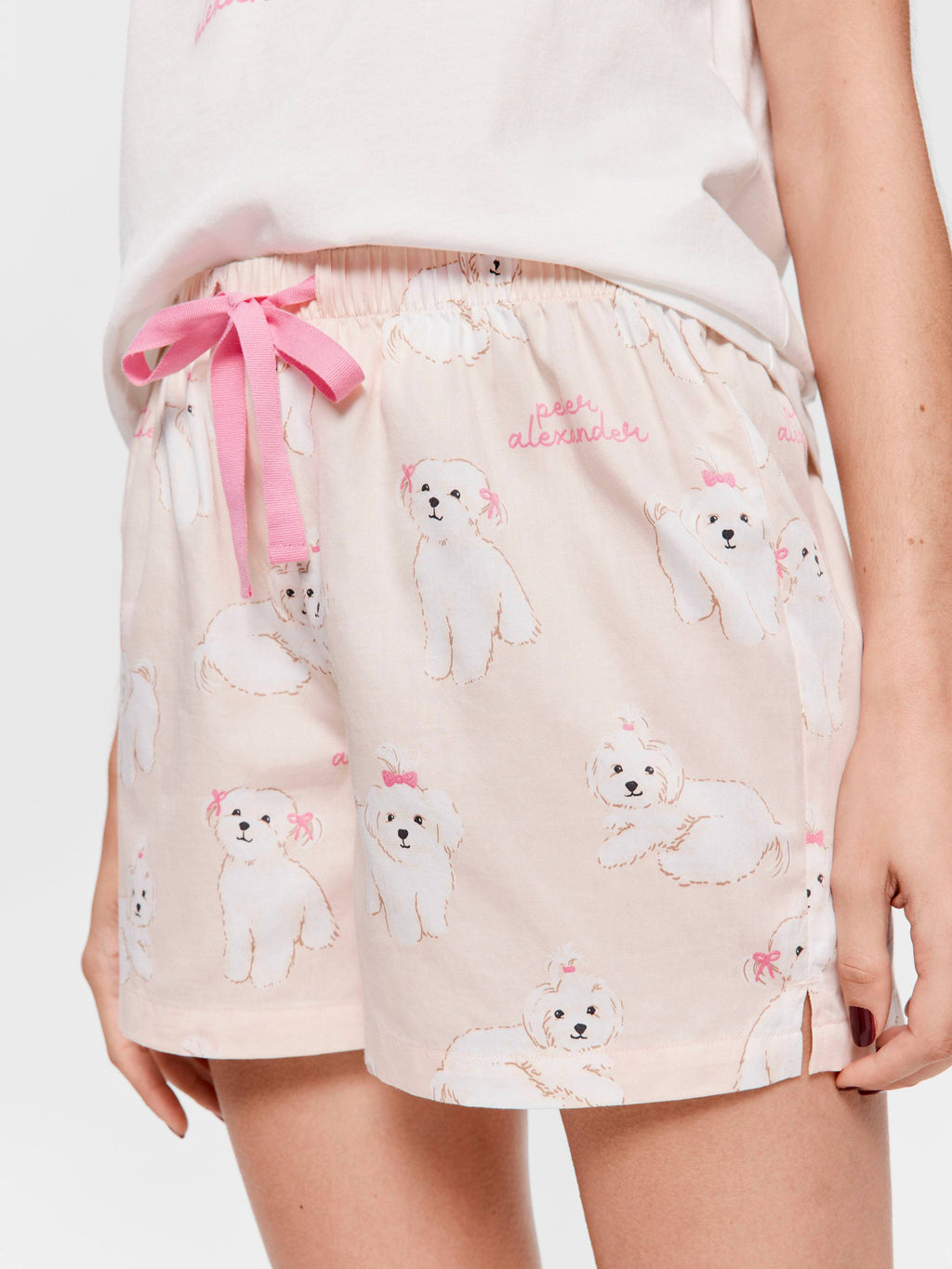 Maltese Dog 100% Cotton Mid Short