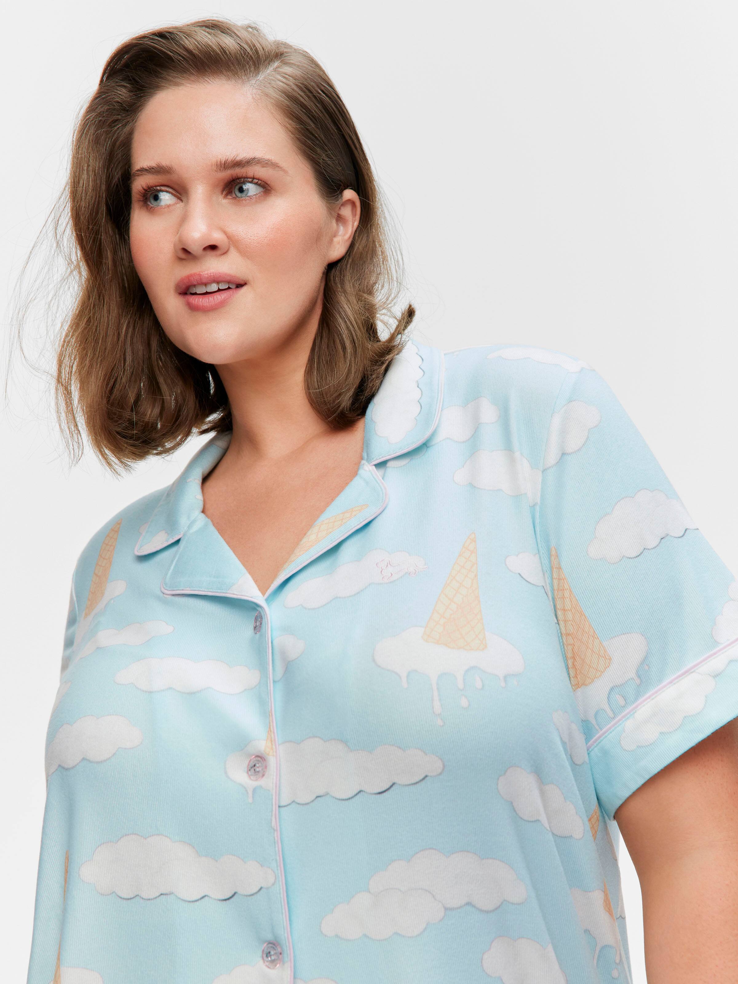 P.A. Plus Ice Cream Cloud Plush Shortie Pj Set