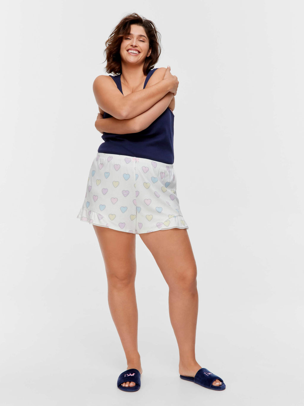 P.A. Plus Pointelle Heart Mini Flutter Short