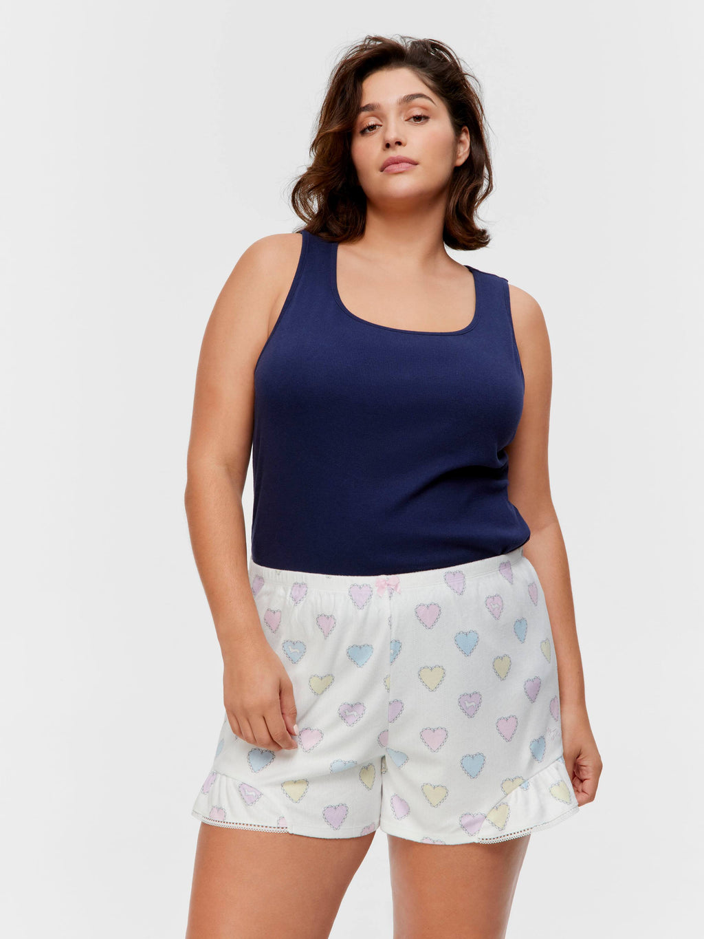 P.A. Plus Pointelle Heart Mini Flutter Short